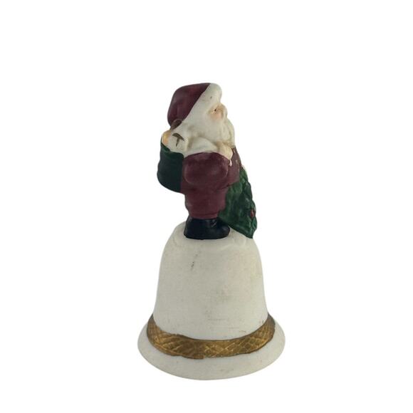 Vintage Miniature Porcelain Santa Bell By Russ Berrie Christmas Decor - Picture 10 of 16